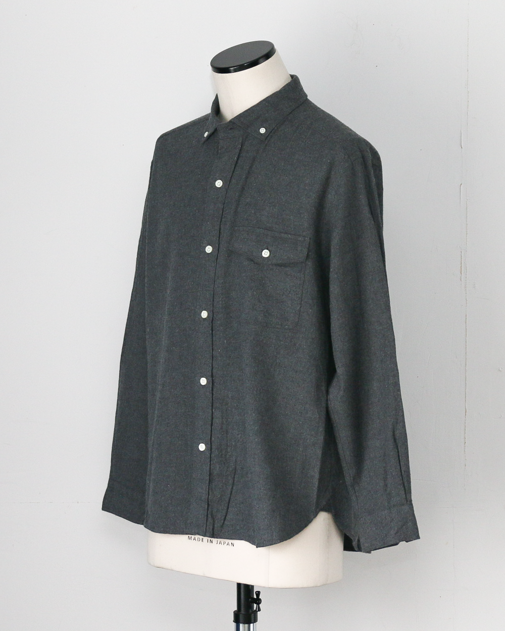 JAMES &amp; CO. STANDARD SHIRT Small Collar Big Shirt -Check- BLUE