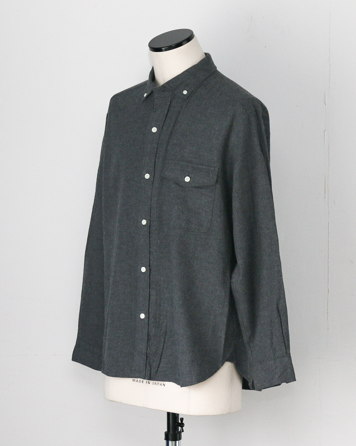 JAMES &amp; CO. STANDARD SHIRT Small Collar Big Shirt -Check- BLUE