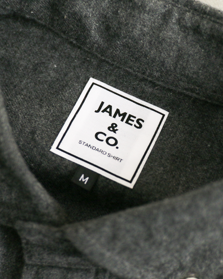 JAMES &amp; CO. STANDARD SHIRT Small Collar Big Shirt -Check- BLUE