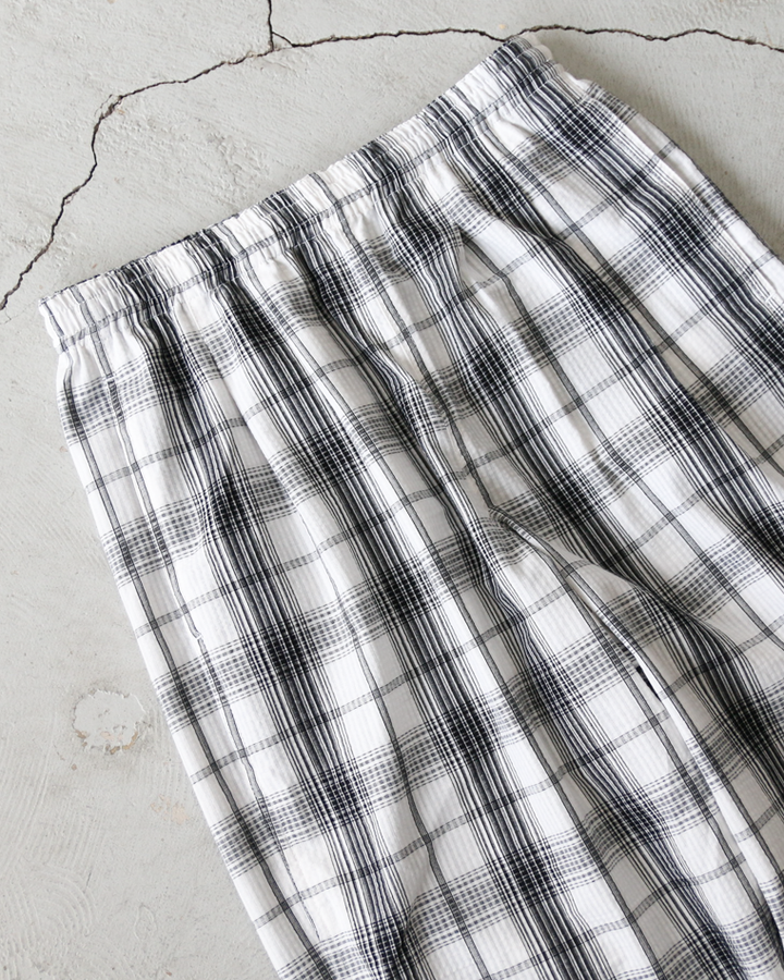 BURLAP OUTFITTER SEERSUCKER PLAID TRACK PANT White×Black