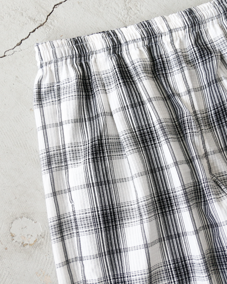 BURLAP OUTFITTER SEERSUCKER PLAID TRACK PANT White×Black