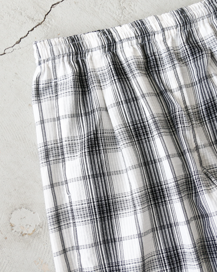BURLAP OUTFITTER SEERSUCKER PLAID TRACK PANT White×Black