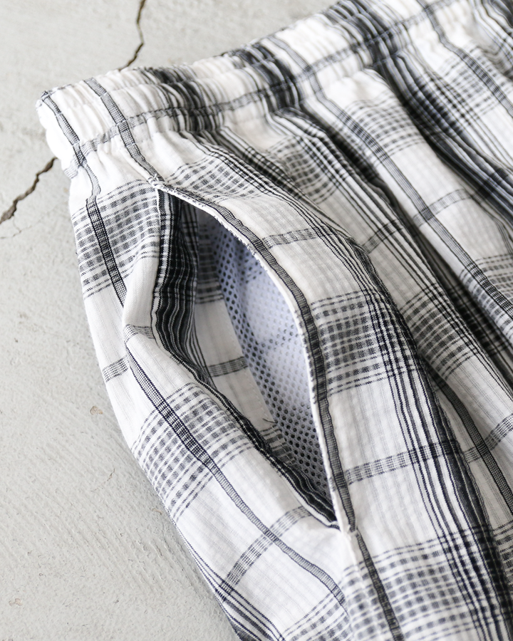BURLAP OUTFITTER SEERSUCKER PLAID TRACK PANT White×Black