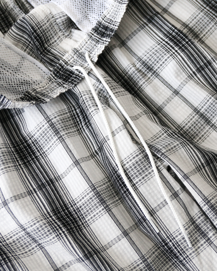 BURLAP OUTFITTER SEERSUCKER PLAID TRACK PANT White×Black