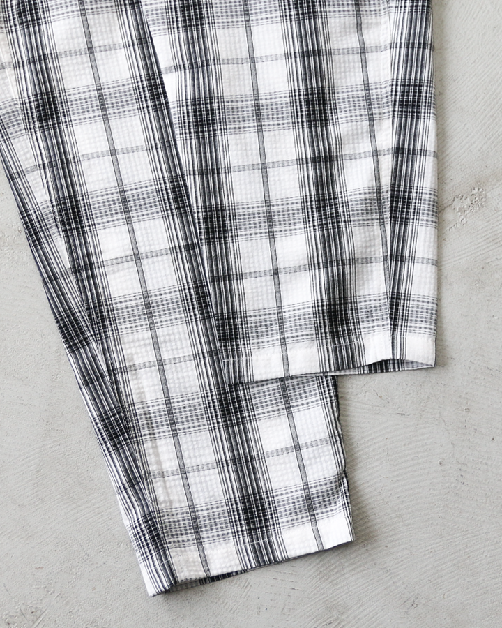 BURLAP OUTFITTER SEERSUCKER PLAID TRACK PANT White×Black