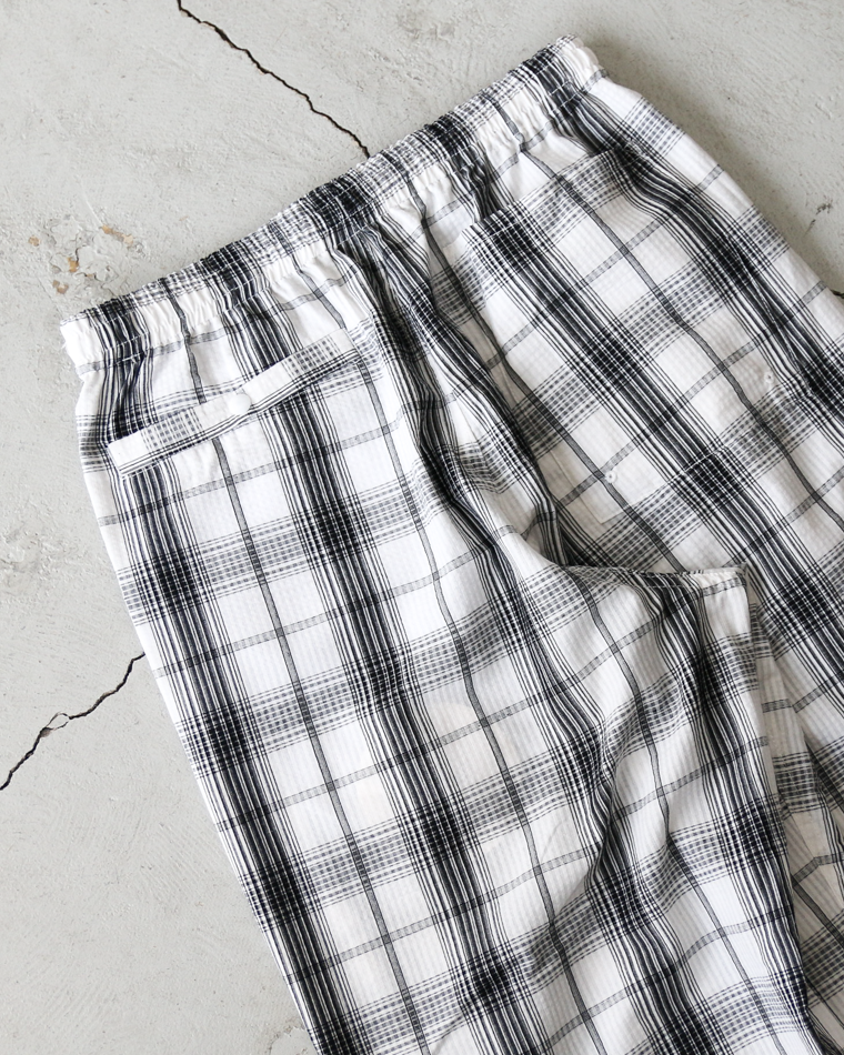BURLAP OUTFITTER SEERSUCKER PLAID TRACK PANT White×Black