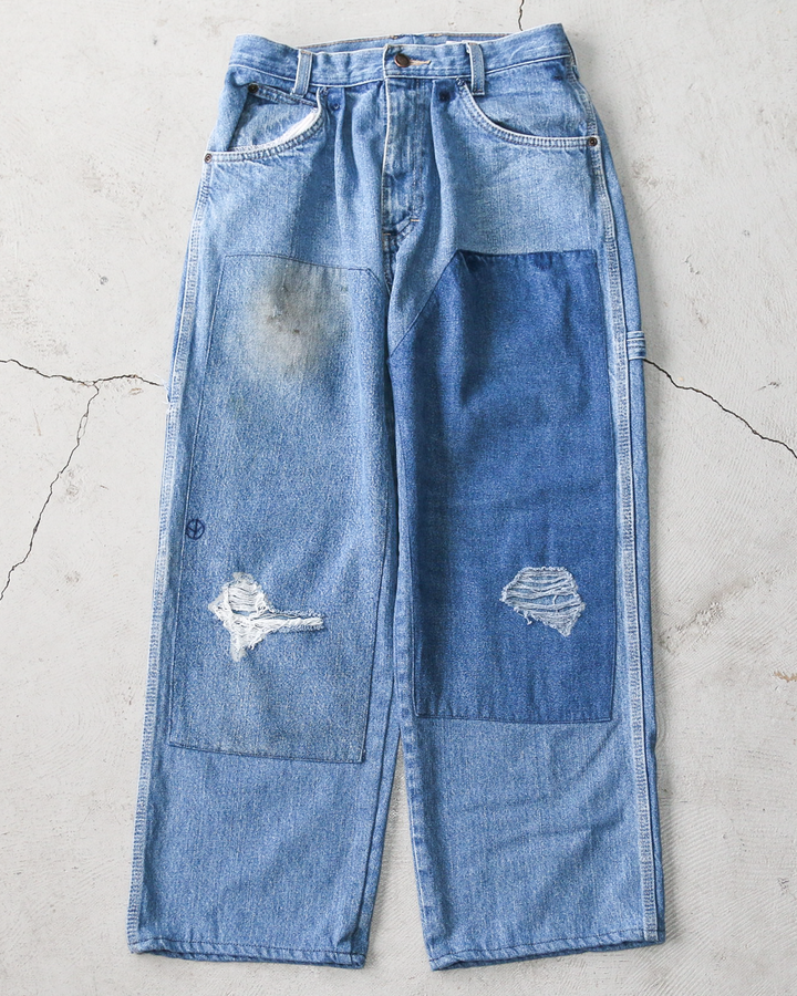 SUNNY SIDE UP REMAKE DENIM PAINTER PANTS Size 2