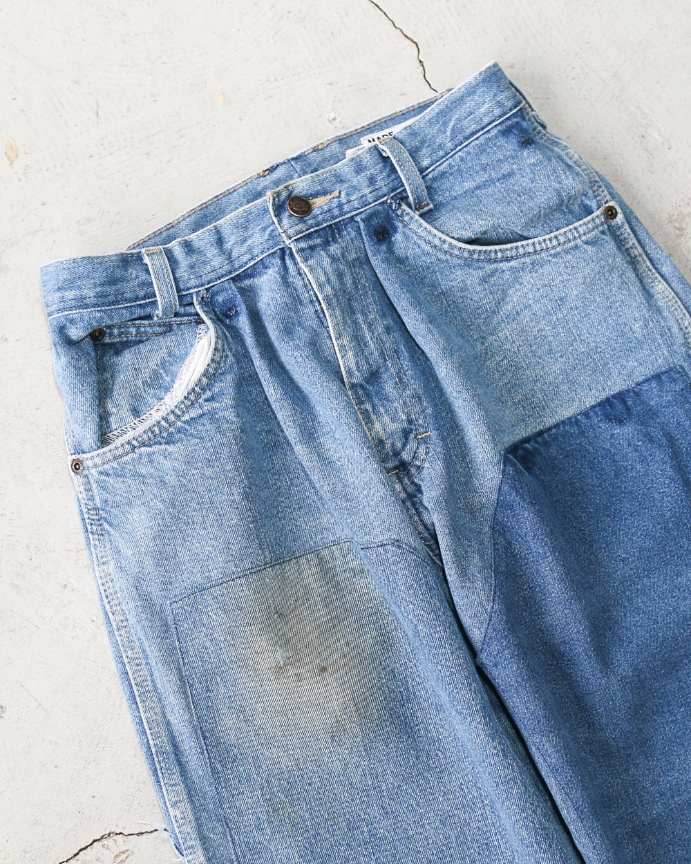 SUNNY SIDE UP REMAKE DENIM PAINTER PANTS Size 2