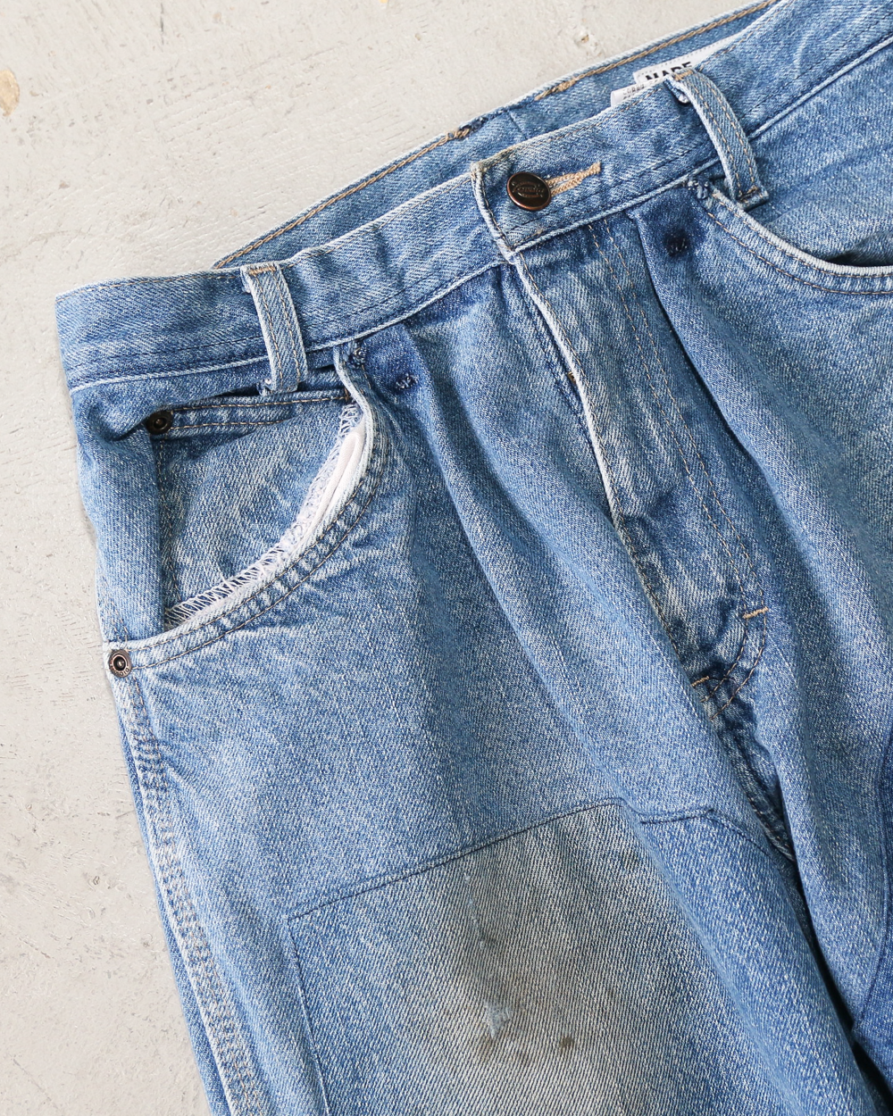 SUNNY SIDE UP REMAKE DENIM PAINTER PANTS Size 2