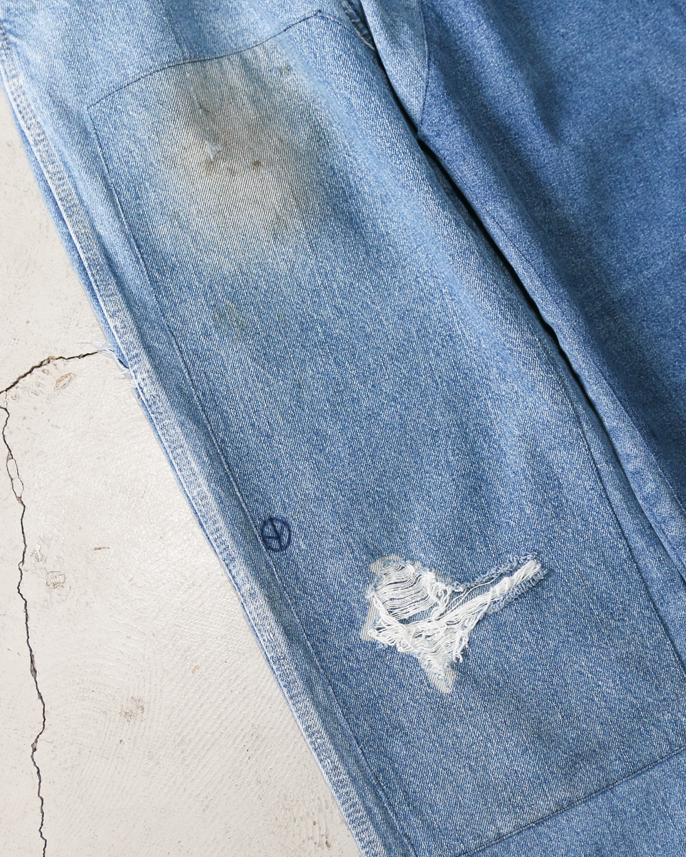 SUNNY SIDE UP REMAKE DENIM PAINTER PANTS Size 2