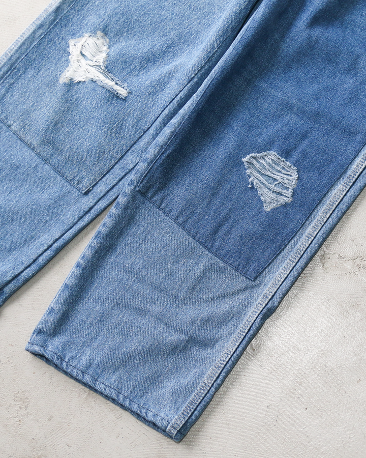 SUNNY SIDE UP REMAKE DENIM PAINTER PANTS Size 2