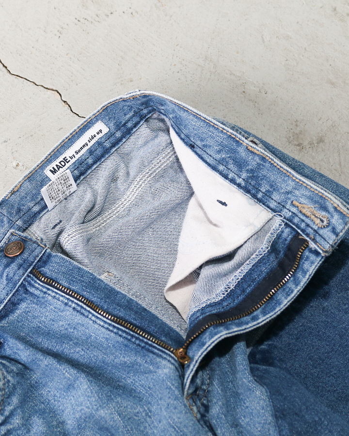 SUNNY SIDE UP REMAKE DENIM PAINTER PANTS Size 2