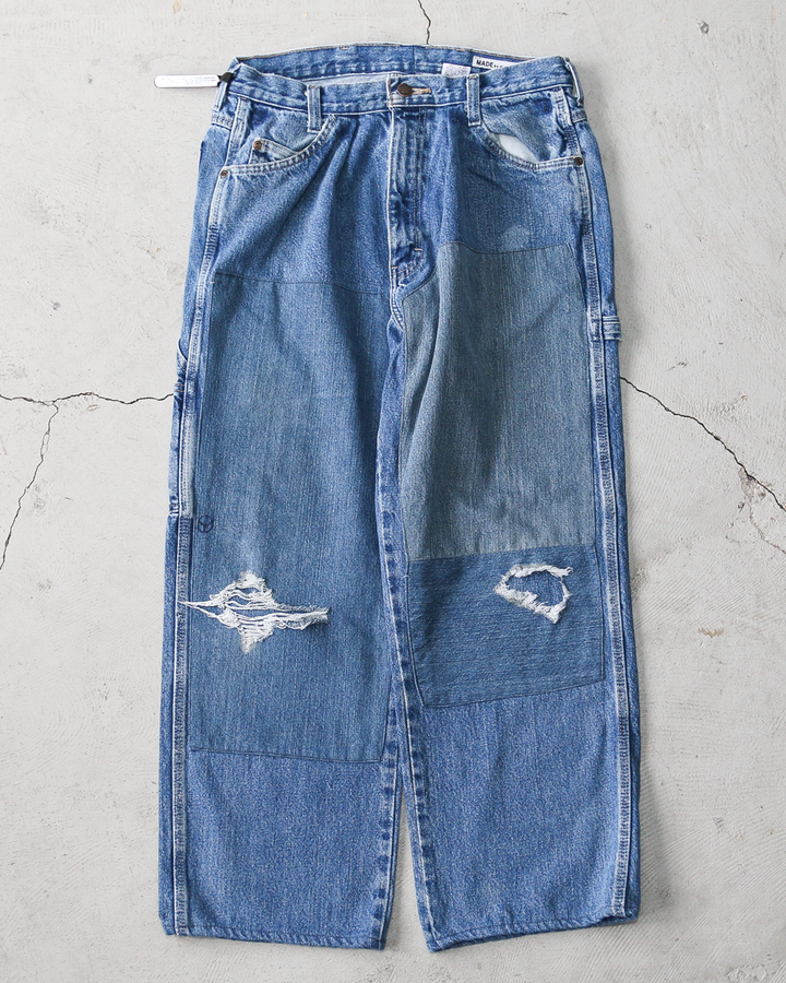 SUNNY SIDE UP REMAKE DENIM PAINTER PANTS Size 3