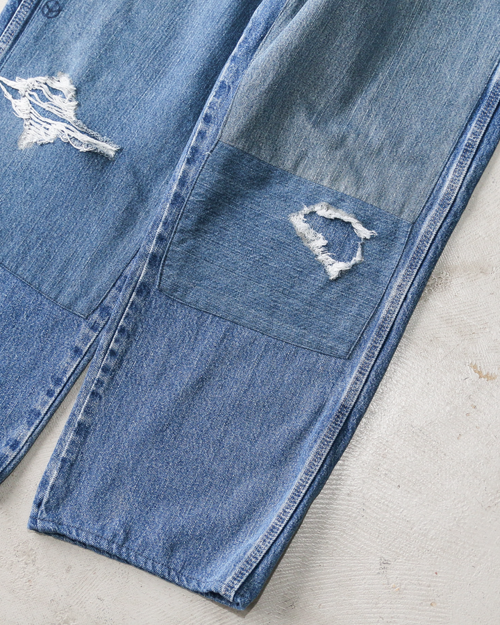 SUNNY SIDE UP REMAKE DENIM PAINTER PANTS Size 3