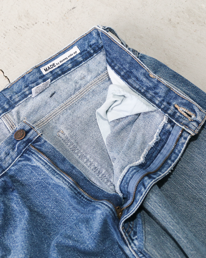SUNNY SIDE UP REMAKE DENIM PAINTER PANTS Size 3