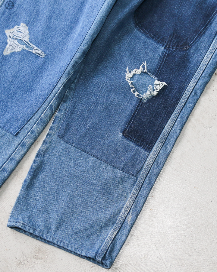 SUNNY SIDE UP REMAKE DENIM PAINTER PANTS Size 4