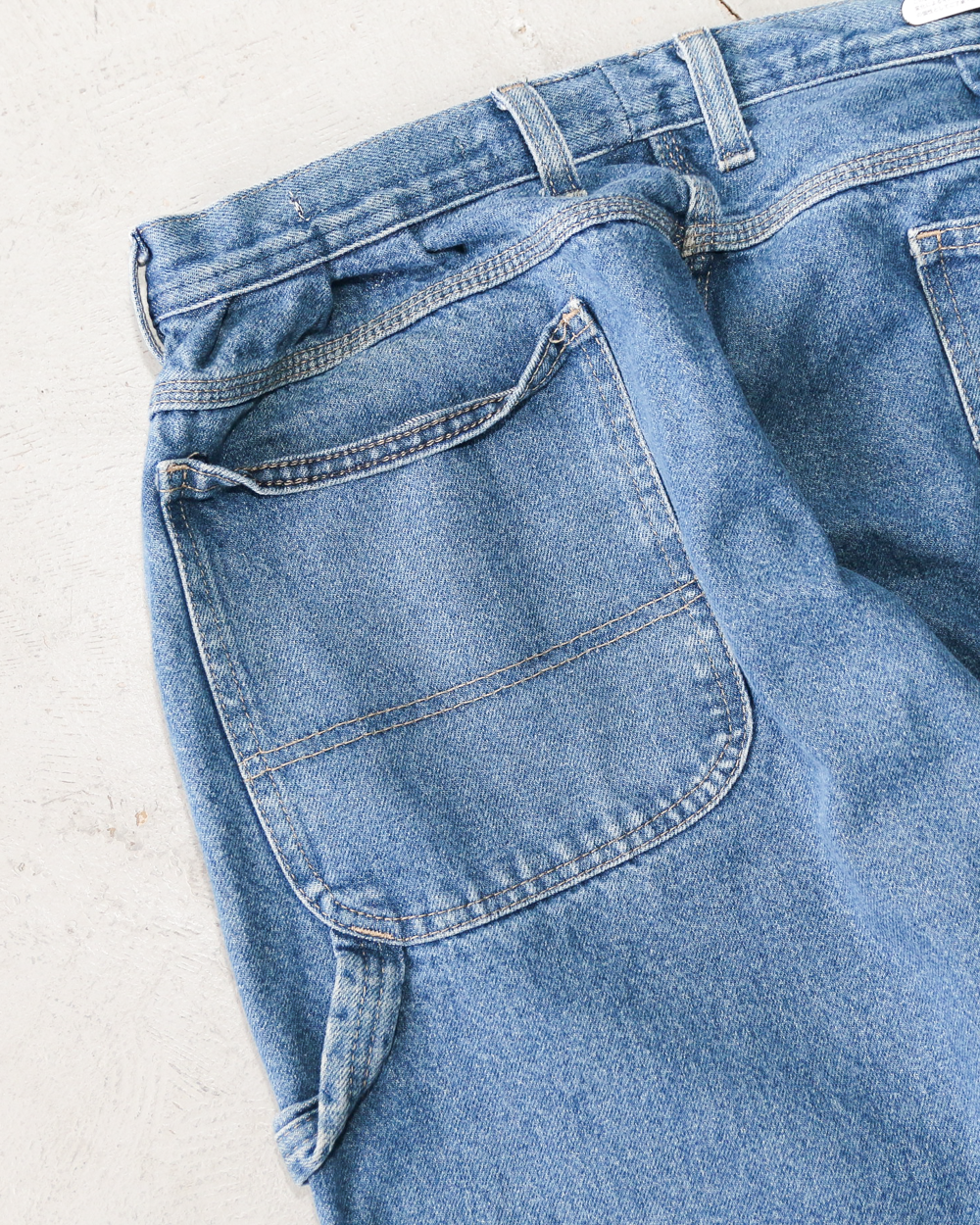 SUNNY SIDE UP REMAKE DENIM PAINTER PANTS Size 4