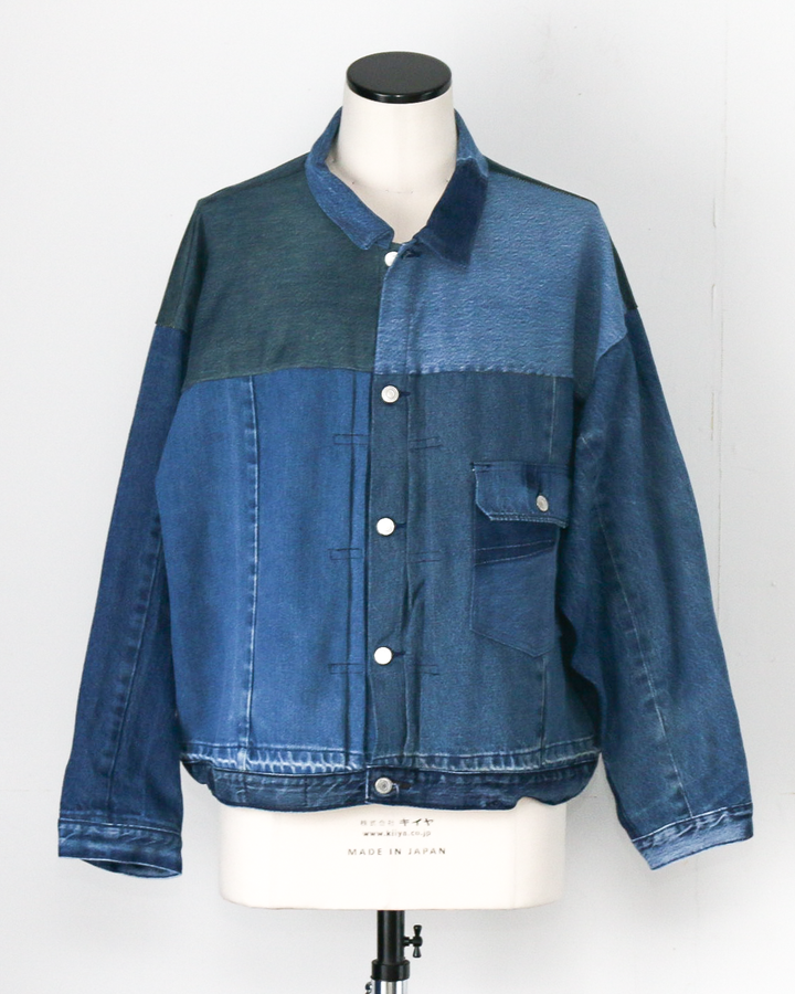 SUNNY SIDE UP REMAKE DENIM 1ST T-BACK WIDE JACKET B