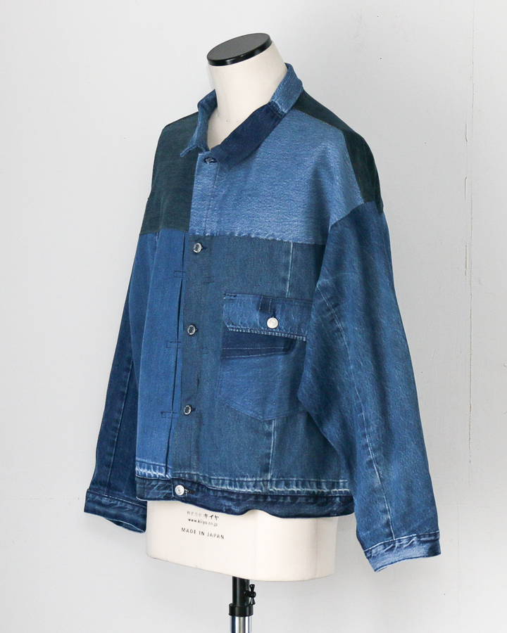 SUNNY SIDE UP REMAKE DENIM 1ST T-BACK WIDE JACKET B