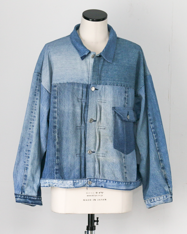 SUNNY SIDE UP REMAKE DENIM 1ST T-BACK WIDE JACKET A