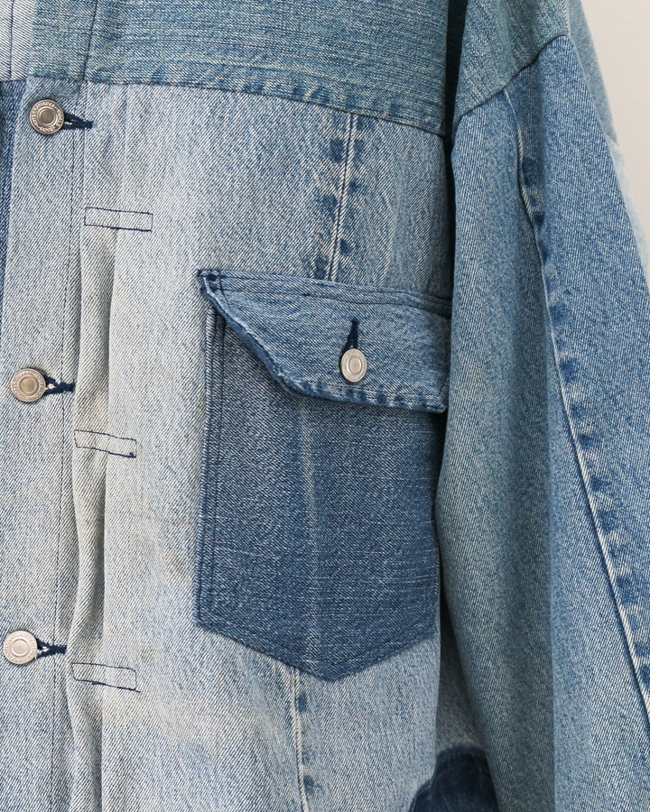 SUNNY SIDE UP REMAKE DENIM 1ST T-BACK WIDE JACKET A