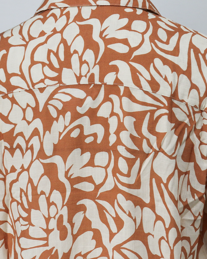 Wax London Two Tone Floral Shirt Beige