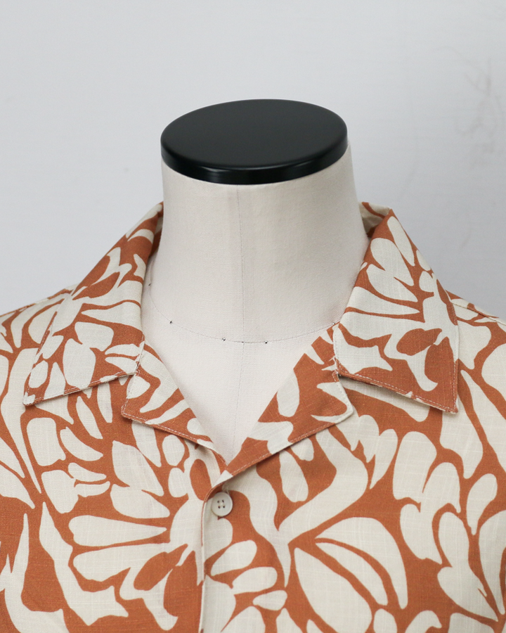 Wax London Two Tone Floral Shirt Beige