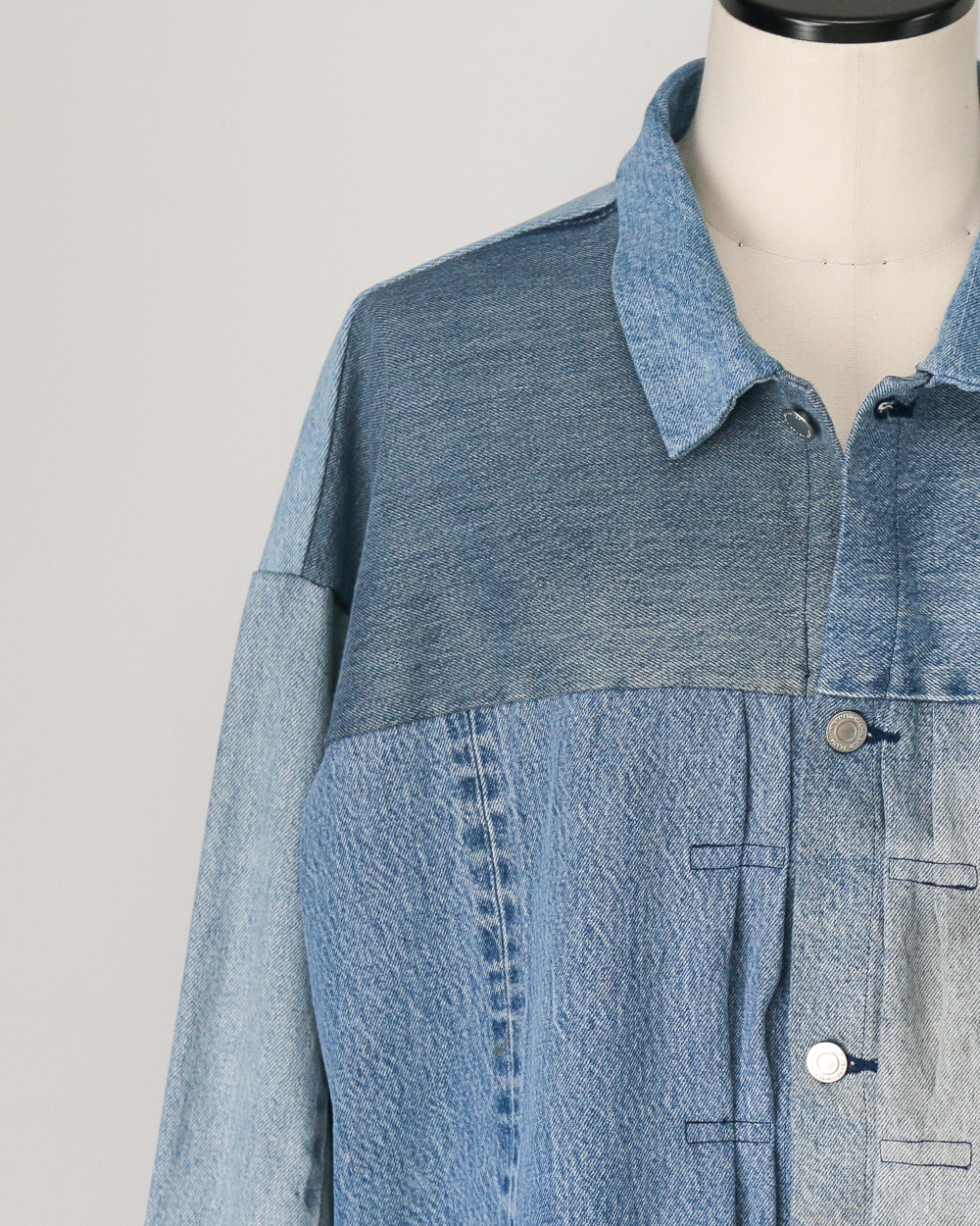 SUNNY SIDE UP REMAKE DENIM 1ST T-BACK WIDE JACKET C