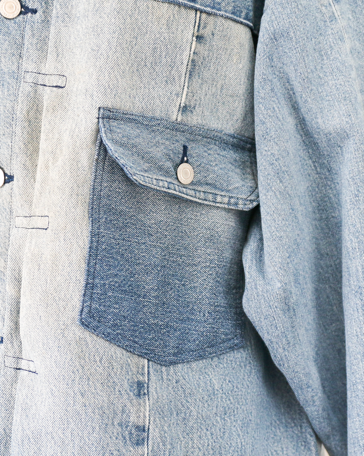 SUNNY SIDE UP REMAKE DENIM 1ST T-BACK WIDE JACKET C