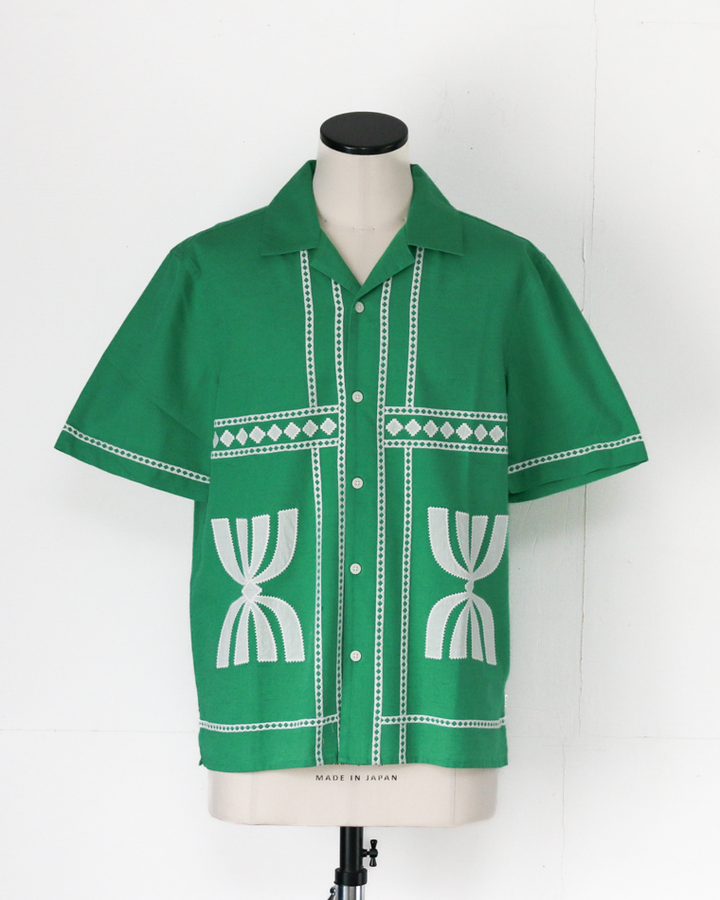 Wax London Border Applique Shirt Green