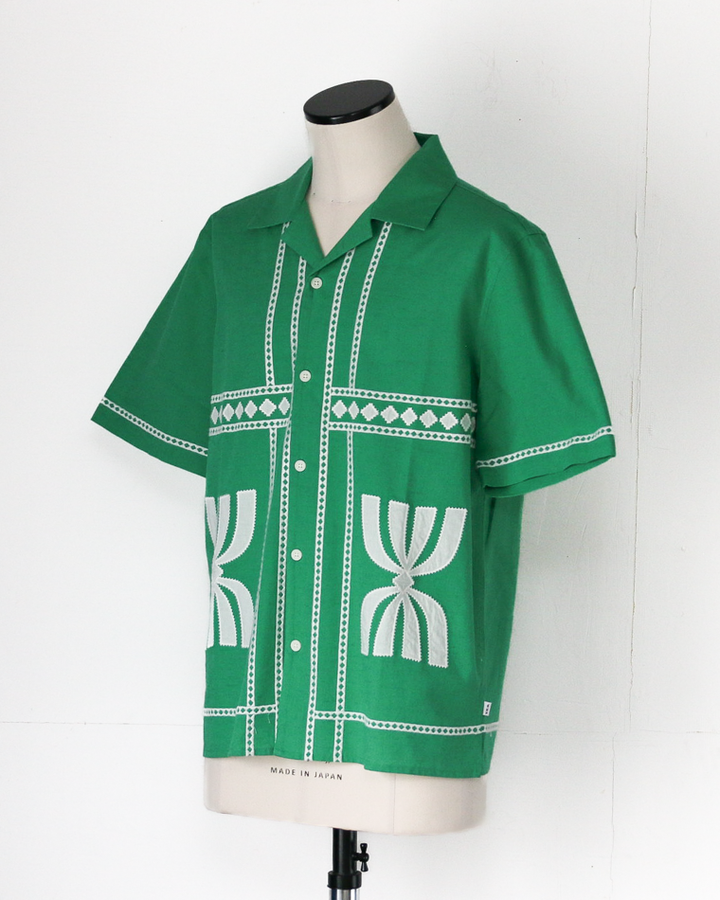 Wax London Border Applique Shirt Green