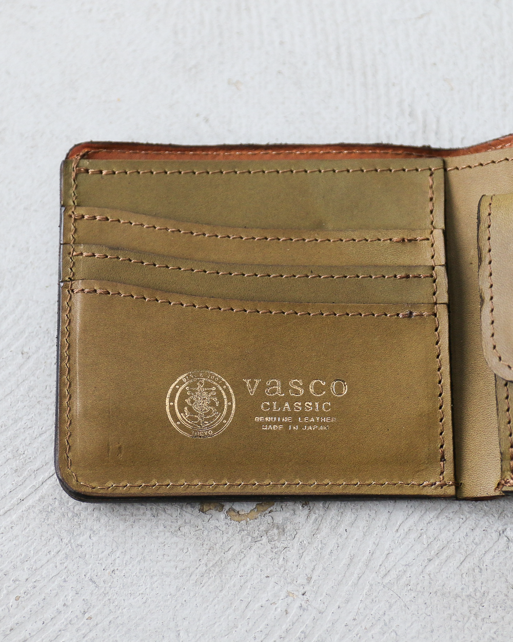 VASCO VSC-700 LEATHER VOYAGE SHORT WALLET VERDE(Olive)