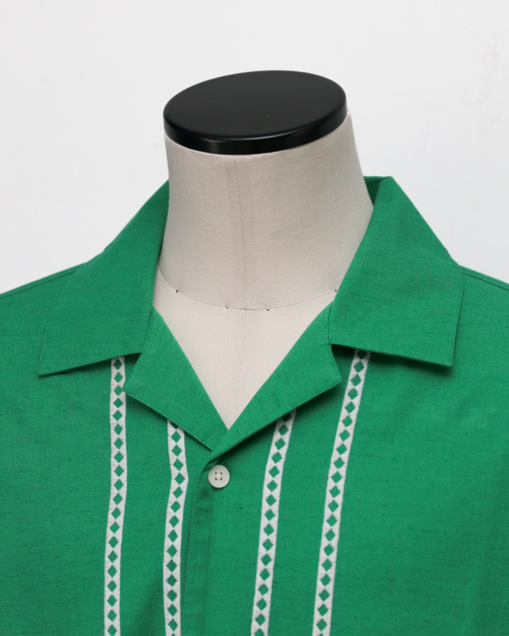 Wax London Border Applique Shirt Green