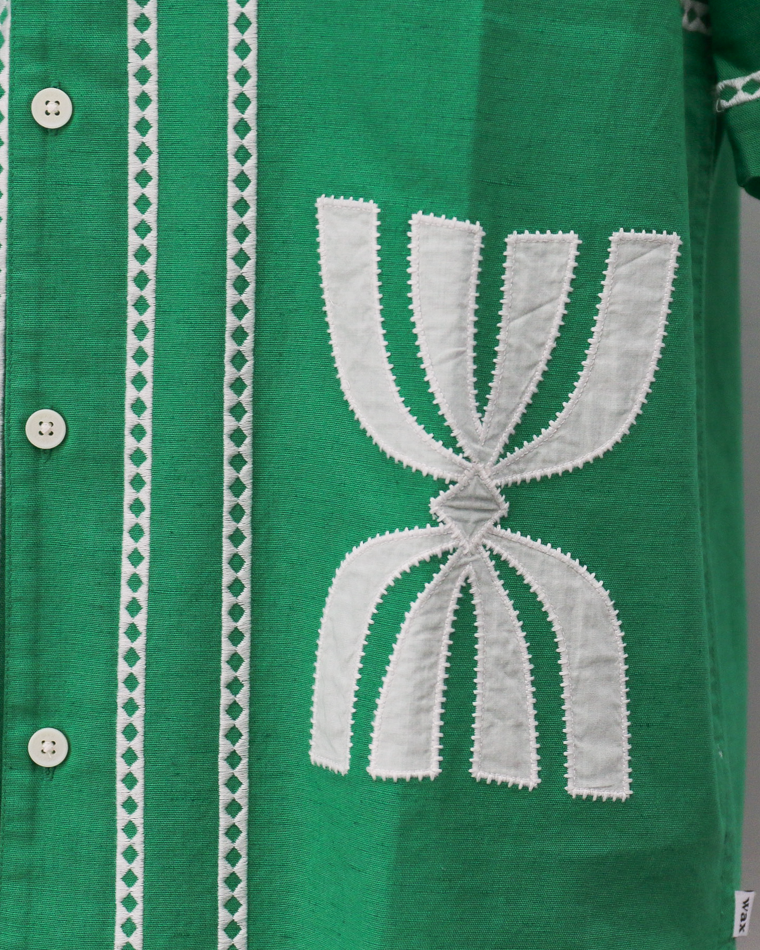 Wax London Border Applique Shirt Green