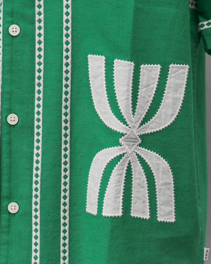Wax London Border Applique Shirt Green