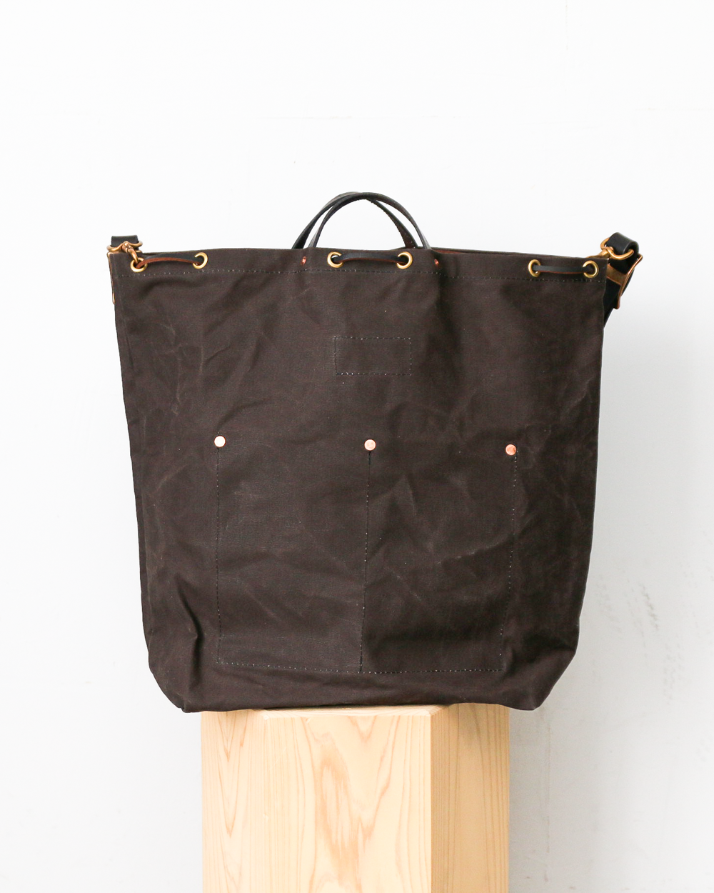 VASCO CANVAS × LEATHER MAIL PURSE BAG LARGE VS-211 Black