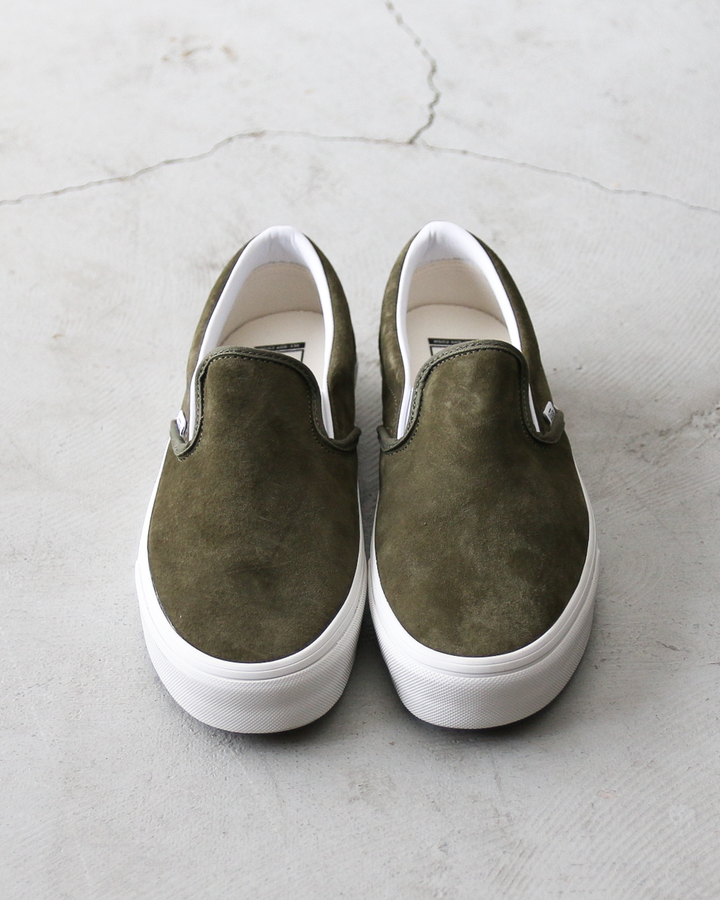 VANS バンズ Classic Slip-On VN00117AFR1 PIG SUEDE Mossy Olive