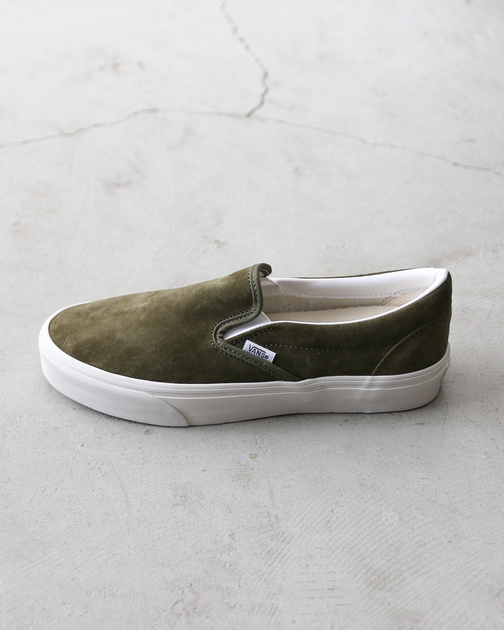 VANS バンズ Classic Slip-On VN00117AFR1 PIG SUEDE Mossy Olive