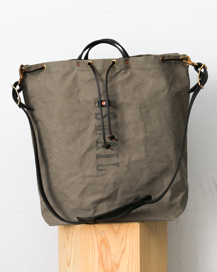 VASCO CANVAS × LEATHER MAIL PURSE BAG LARGE VS-211 Gray