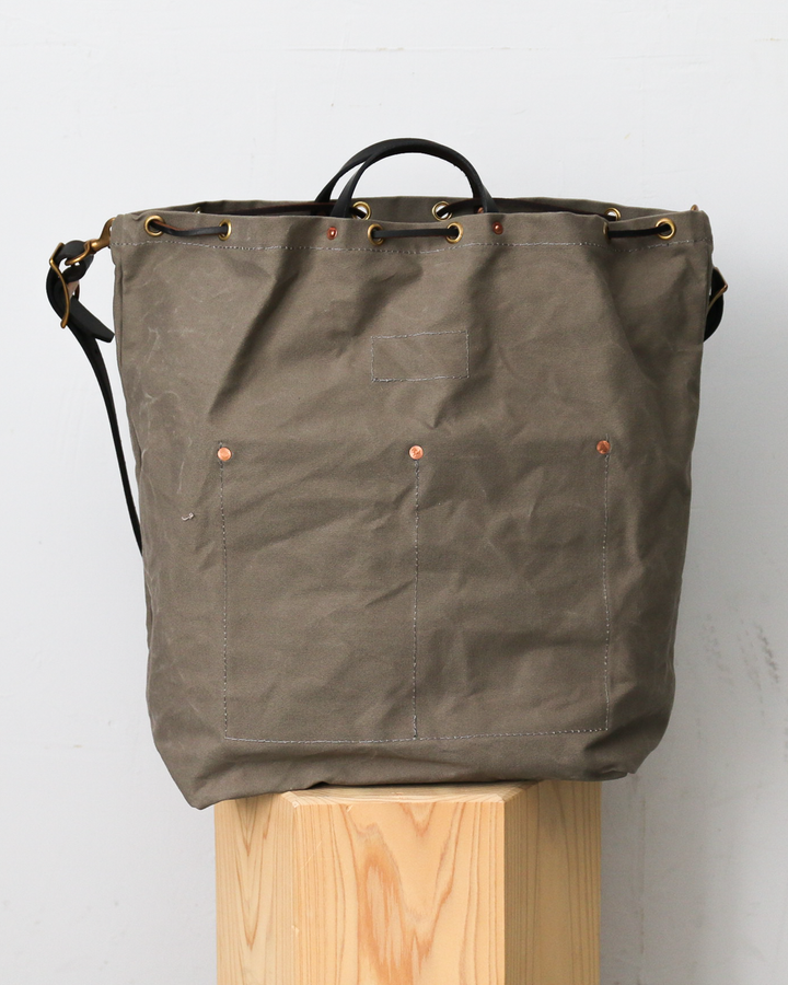 VASCO CANVAS × LEATHER MAIL PURSE BAG LARGE VS-211 Gray