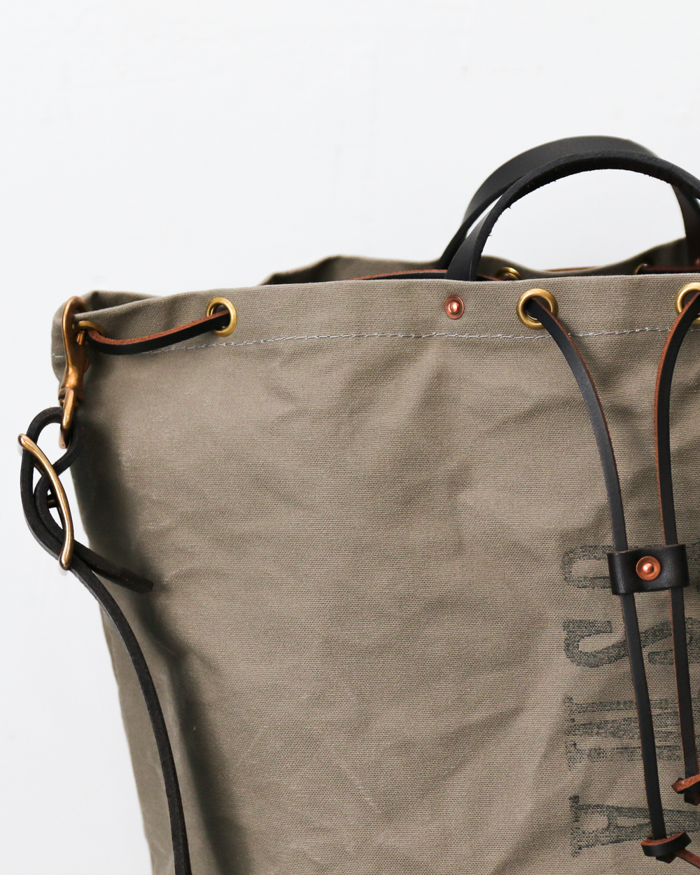 VASCO CANVAS × LEATHER MAIL PURSE BAG LARGE VS-211 Gray