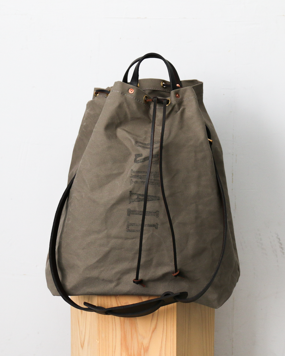 VASCO CANVAS × LEATHER MAIL PURSE BAG LARGE VS-211 Gray