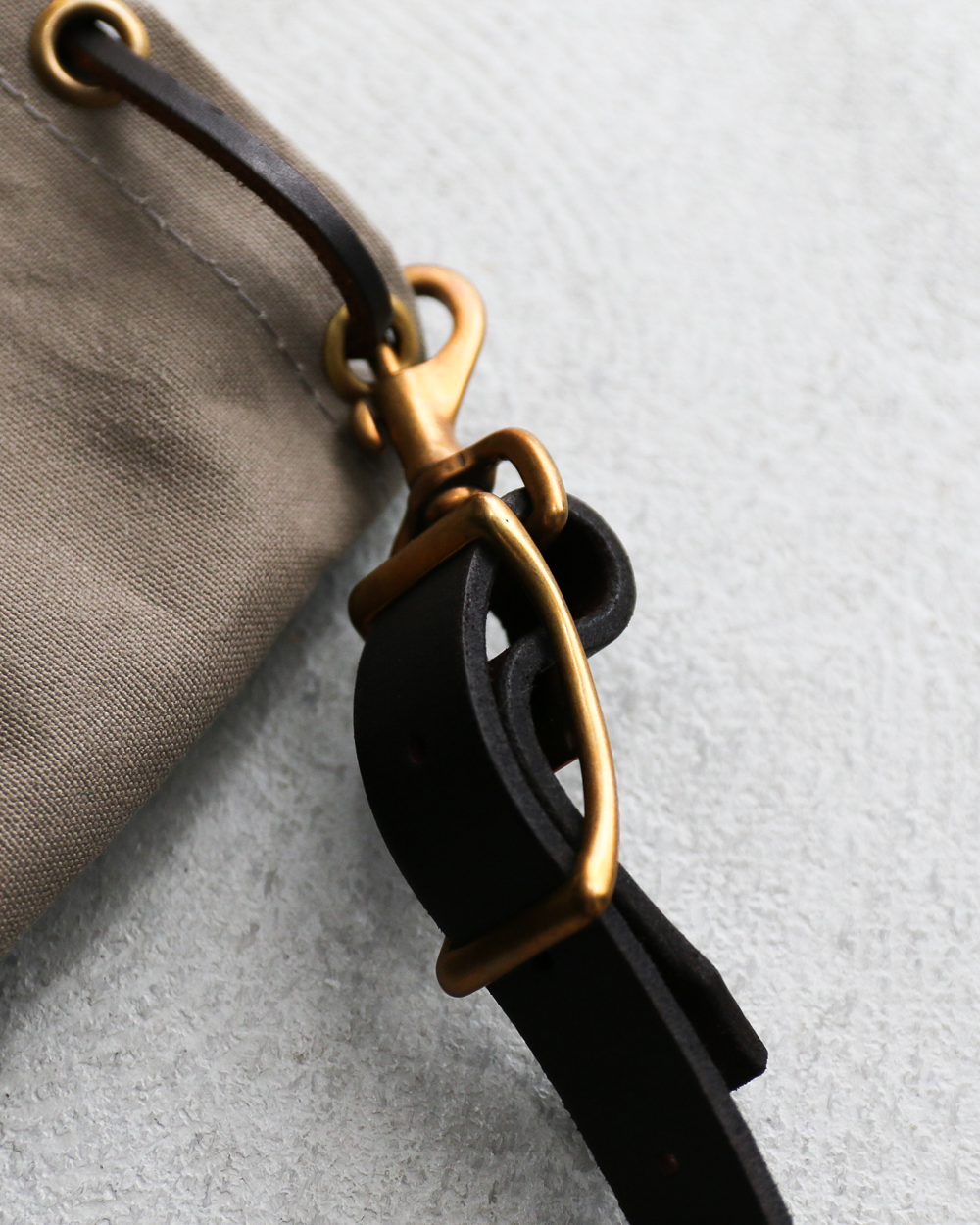 VASCO CANVAS × LEATHER MAIL PURSE BAG LARGE VS-211 Gray