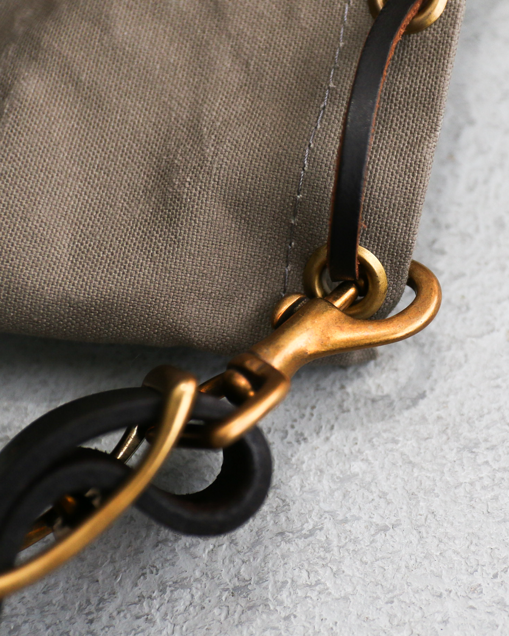 VASCO CANVAS × LEATHER MAIL PURSE BAG LARGE VS-211 Gray