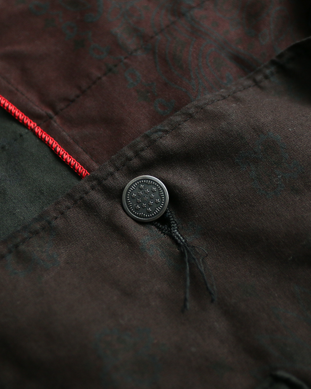 Mr.OLDMAN×redad ミスターオールドマン×レダッド Bandana Patchwork Coverall Black Over Dye A