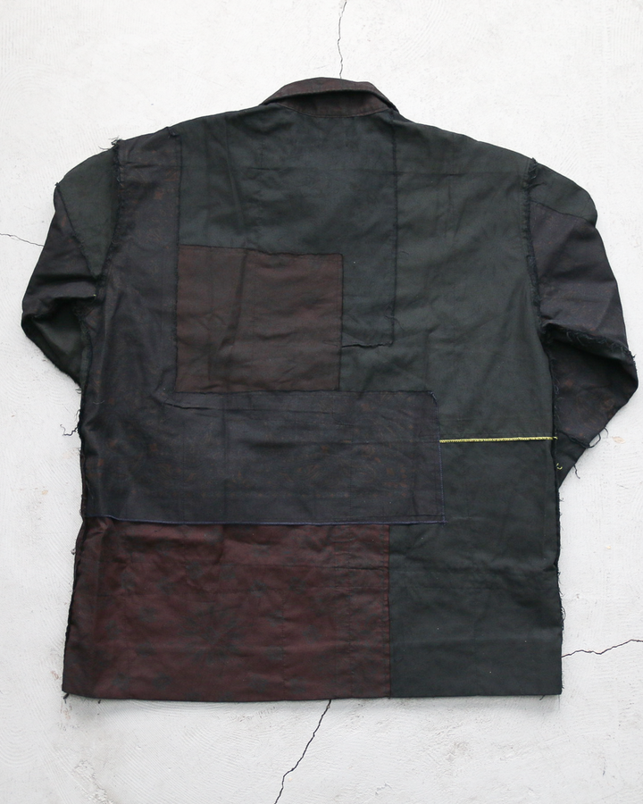 Mr.OLDMAN×redad ミスターオールドマン×レダッド Bandana Patchwork Coverall Black Over Dye A