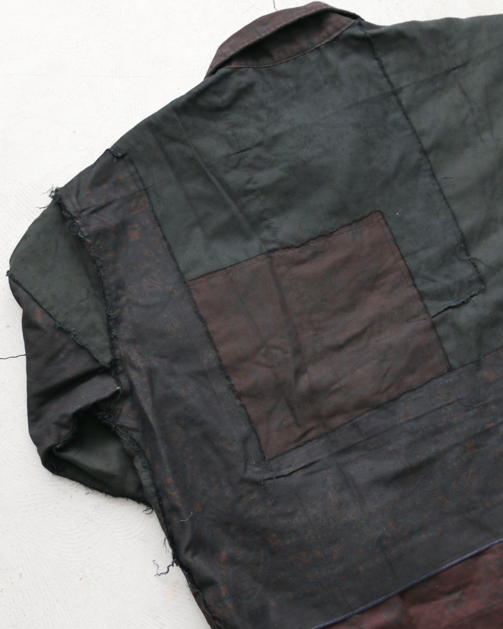 Mr.OLDMAN×redad ミスターオールドマン×レダッド Bandana Patchwork Coverall Black Over Dye A