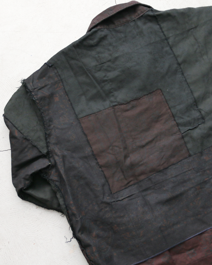 Mr.OLDMAN×redad ミスターオールドマン×レダッド Bandana Patchwork Coverall Black Over Dye A
