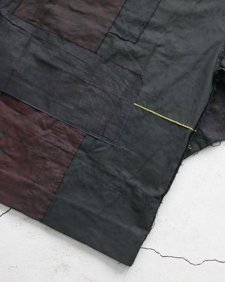 Mr.OLDMAN×redad ミスターオールドマン×レダッド Bandana Patchwork Coverall Black Over Dye A