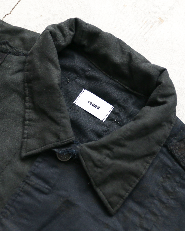 Mr.OLDMAN×redad ミスターオールドマン×レダッド Bandana Patchwork Coverall Black Over Dye B